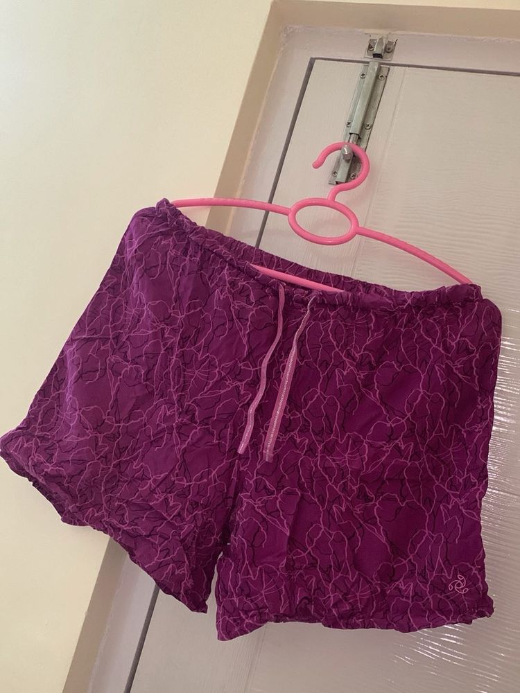 JOCKEY Purple Patterned Women's Shorts