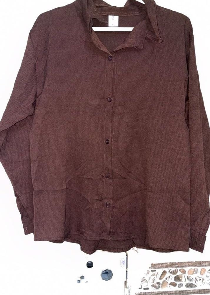 Classic Brown Button-Up Shirt