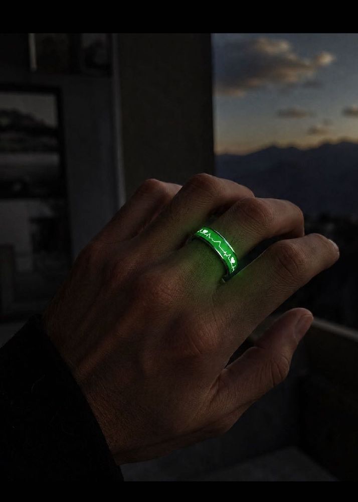 Unisex Glow-in-the-Dark ECG Ring