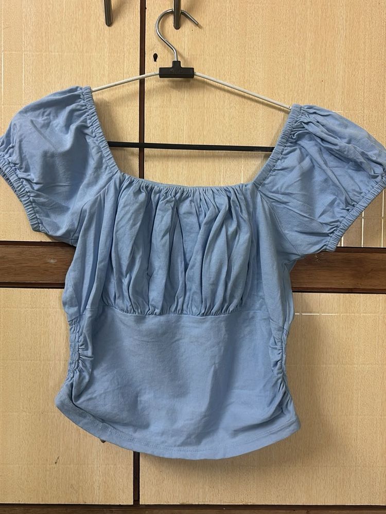 Blue Crop Top - Casual Style