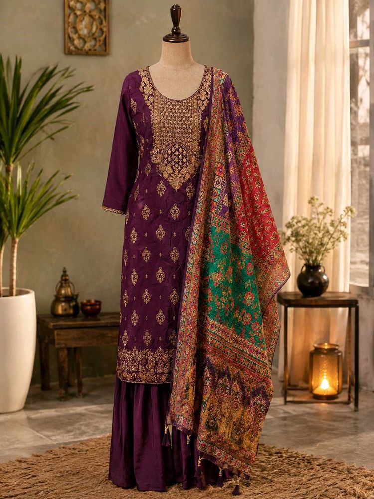 Embroidered Kurta Set with Dupatta