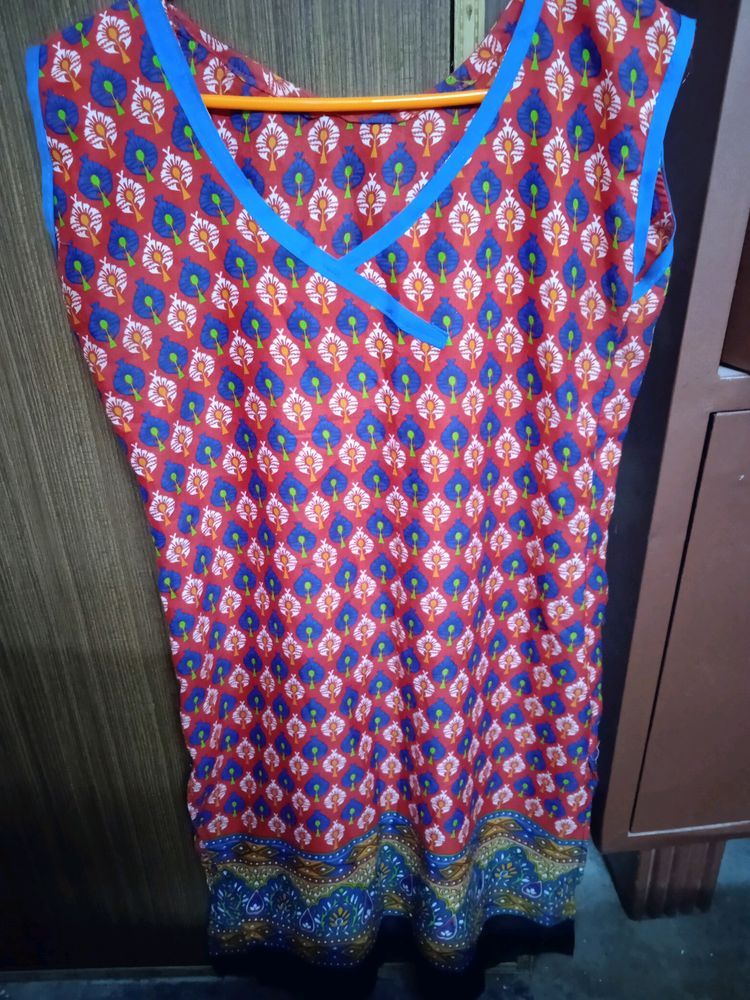 Printed red Kurti