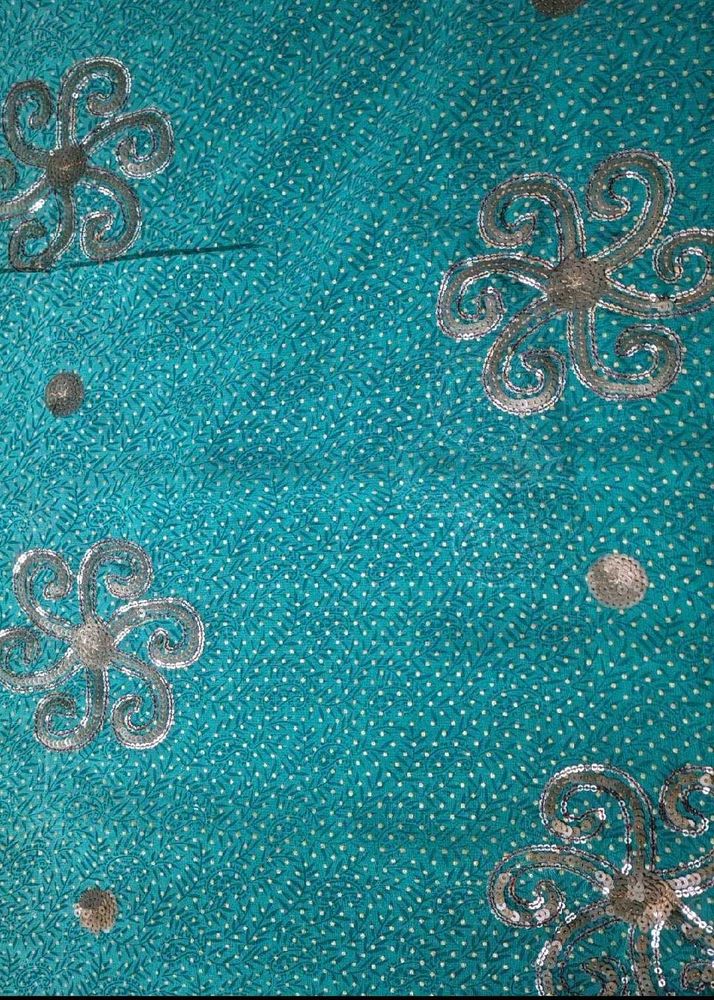 Stunning Teal Sequin Saree