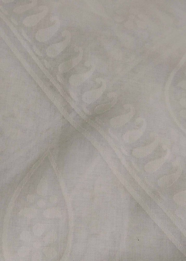 Elegant White brasso cotton sare