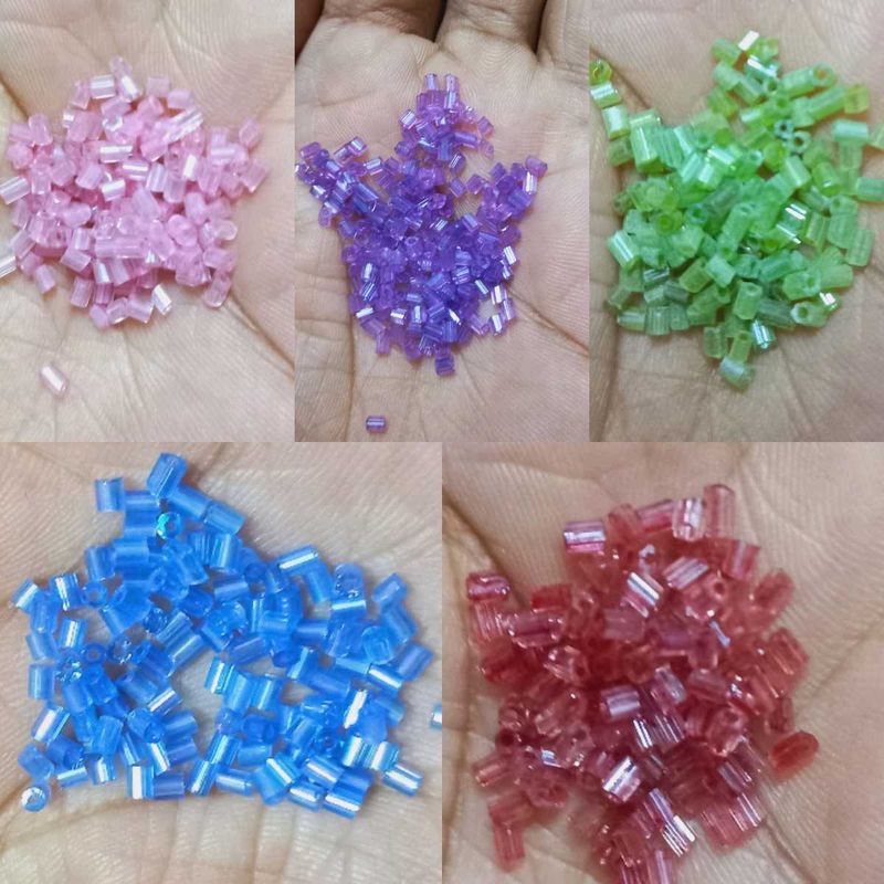 Assorted Craft Beads - Pink, Purple, Green