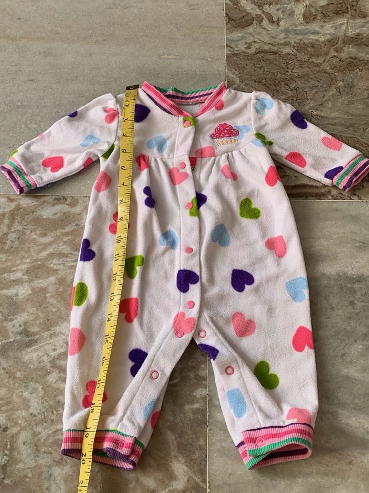 Baby Girl's Cute Heart Print Onesie