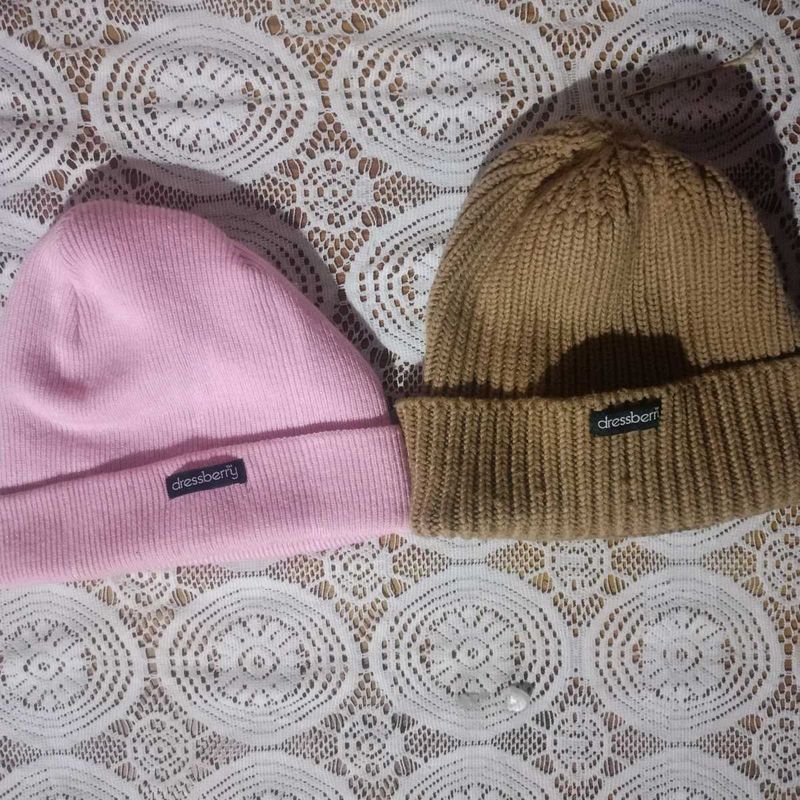 Set of 2 Knit Beanies