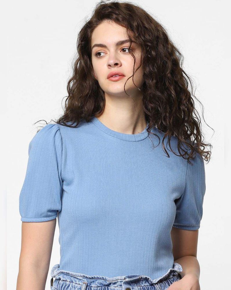 Only Puff Sleeve Crop Top