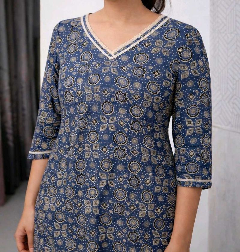 Blue Printed Kurta