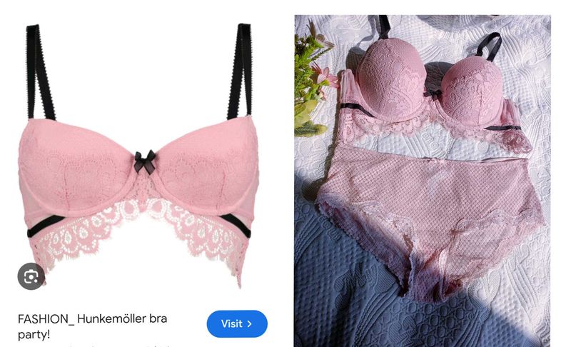 Hunkemoller Pink Lace Bra &amp; Panty Set