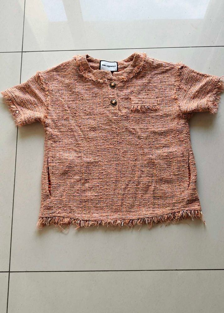 Karl Lagerfeld Tweed Style Top