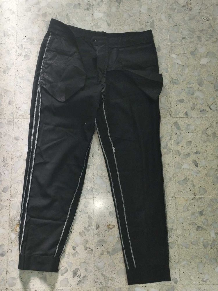 Stylish Black Pants with Contrast Stitching