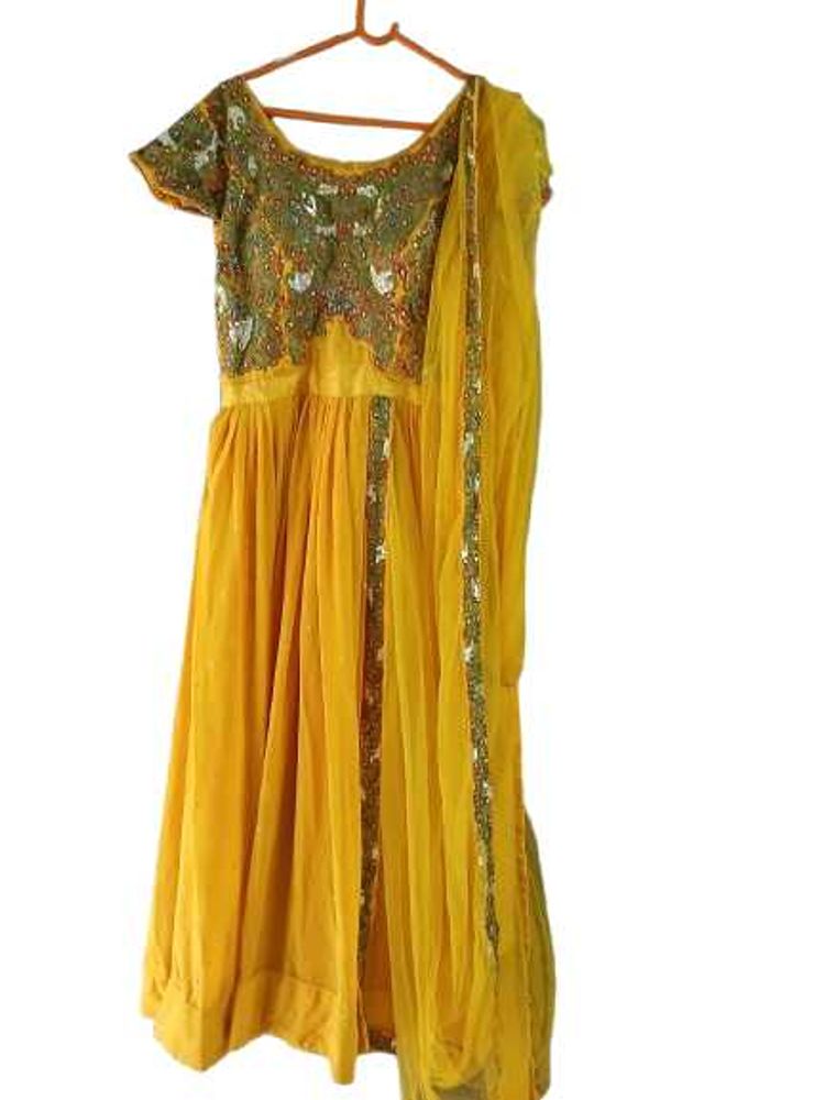 Beautiful Yellow Anarkali Gown