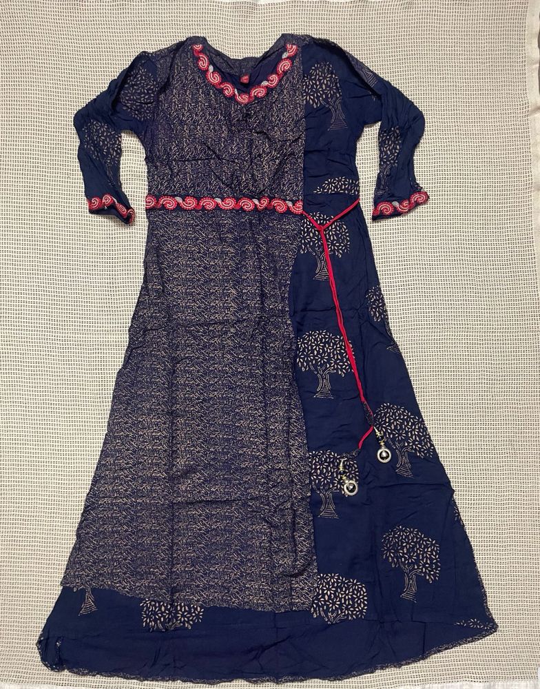 Beautiful Blue Tree Print Kurta