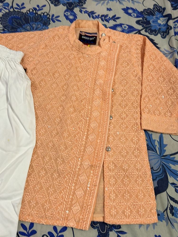 Peach Colour Kurta Pajama