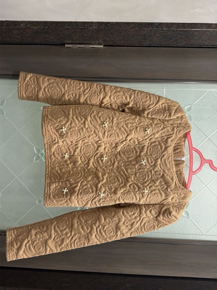 Quilted Rose Pattern Crop Top