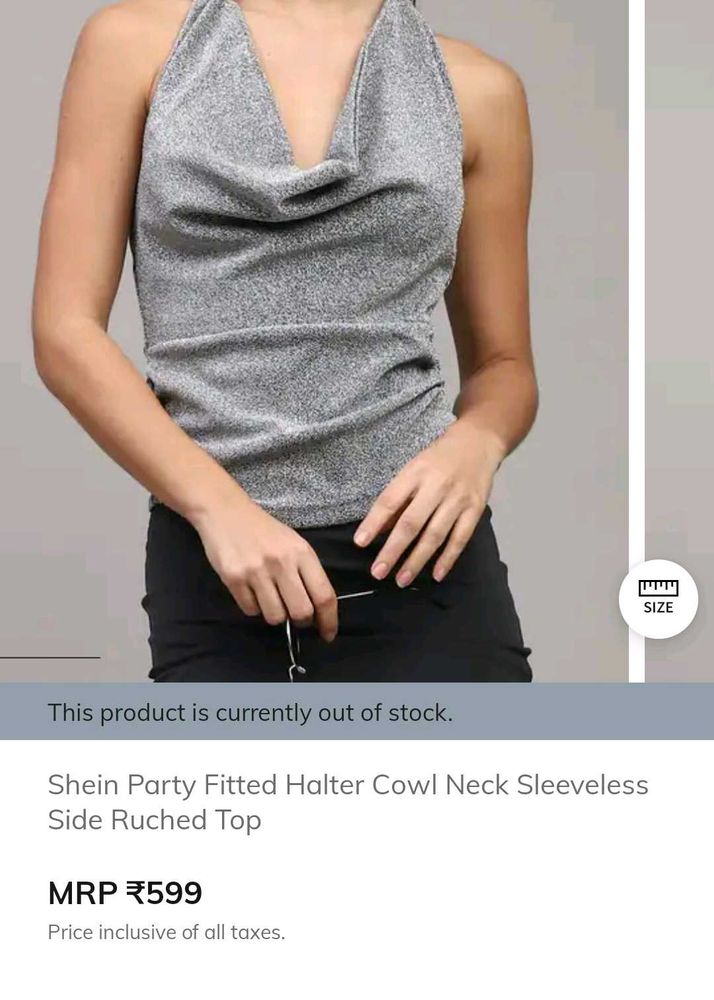 Party Fitted Halter CowlNeck Sleeveless ruched top