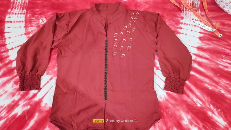 Maroon Embroidered shirt