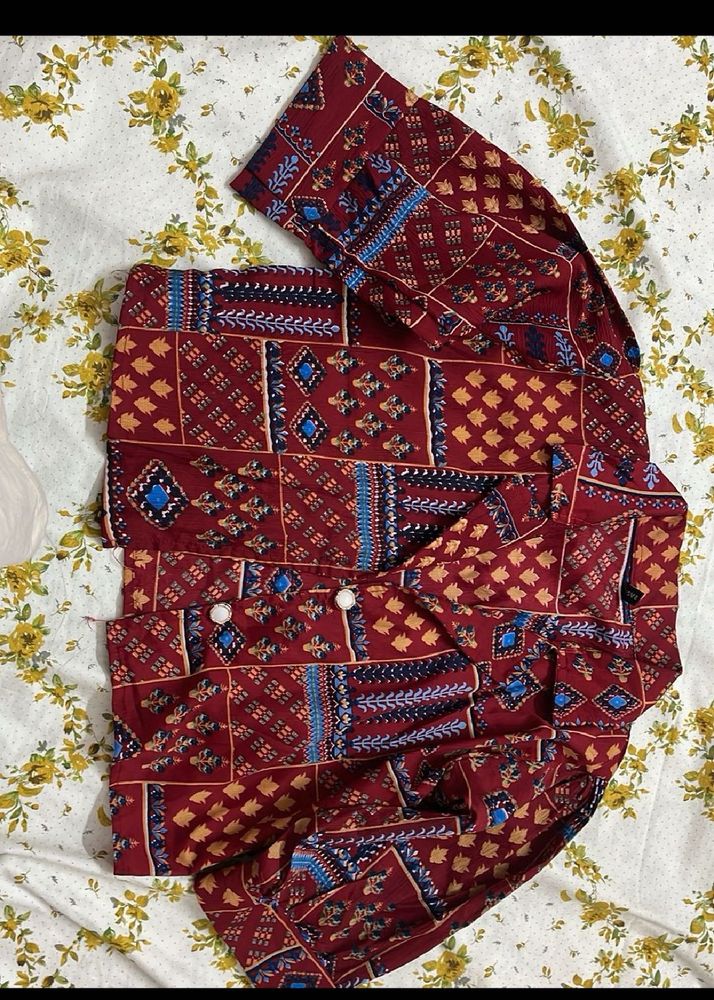 jaipuri print crop top