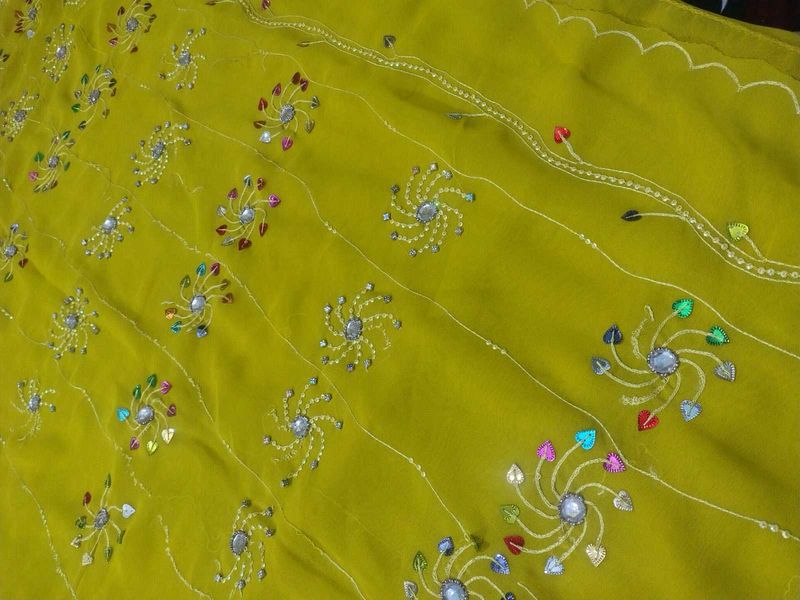Embellished Yellow Saree