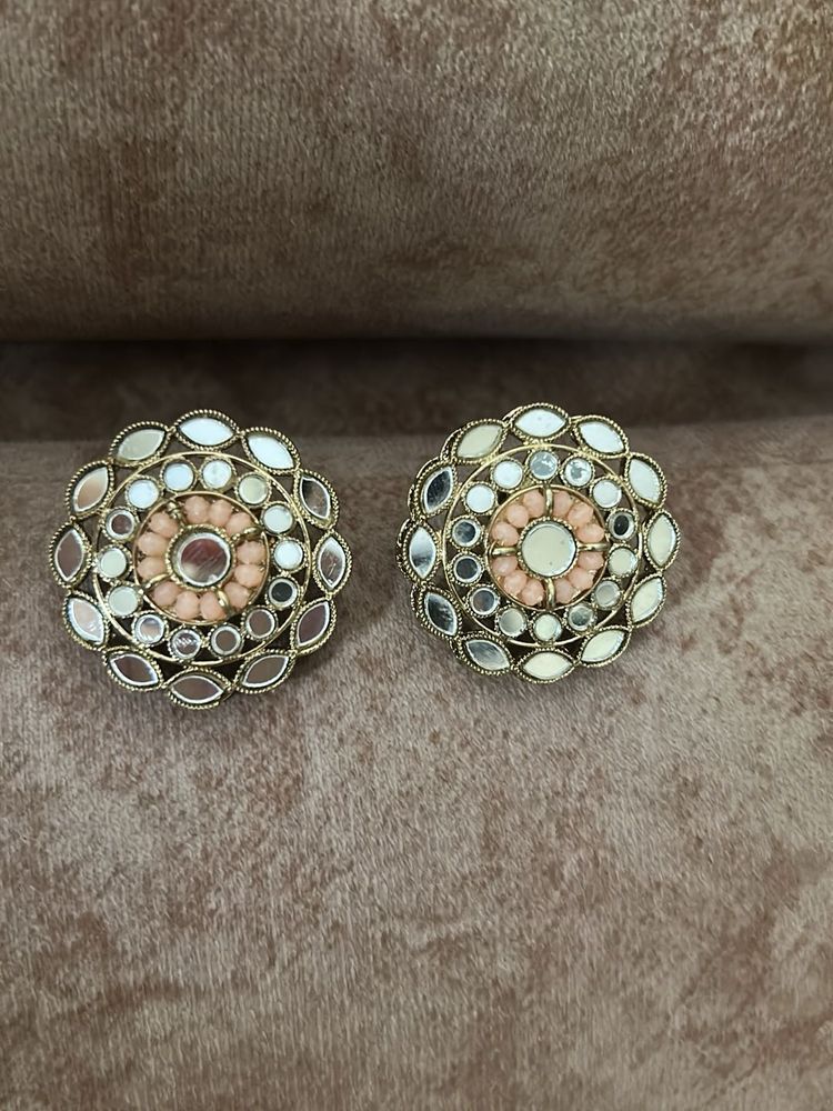 Stunning Ethnic Mirror Work Earrings