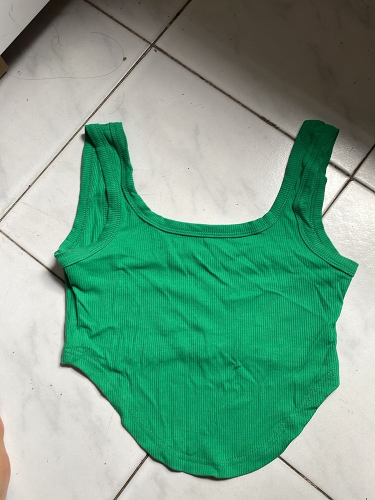 Urbanic Green Corset Crop Top