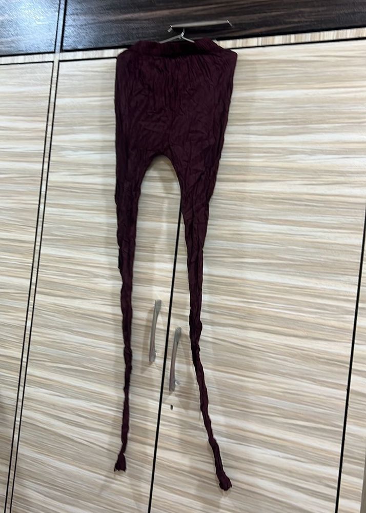 Chic Burgundy Silk Churidaar