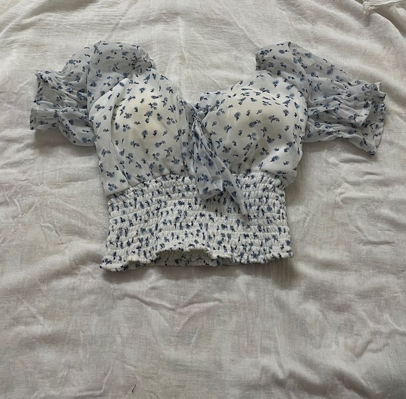 Floral Smocked Off-Shoulder Top