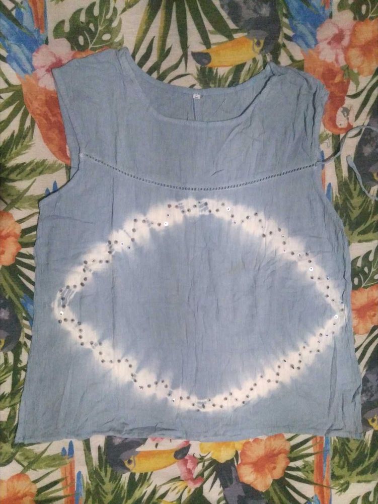 Blue Tie-Dye Tank Top