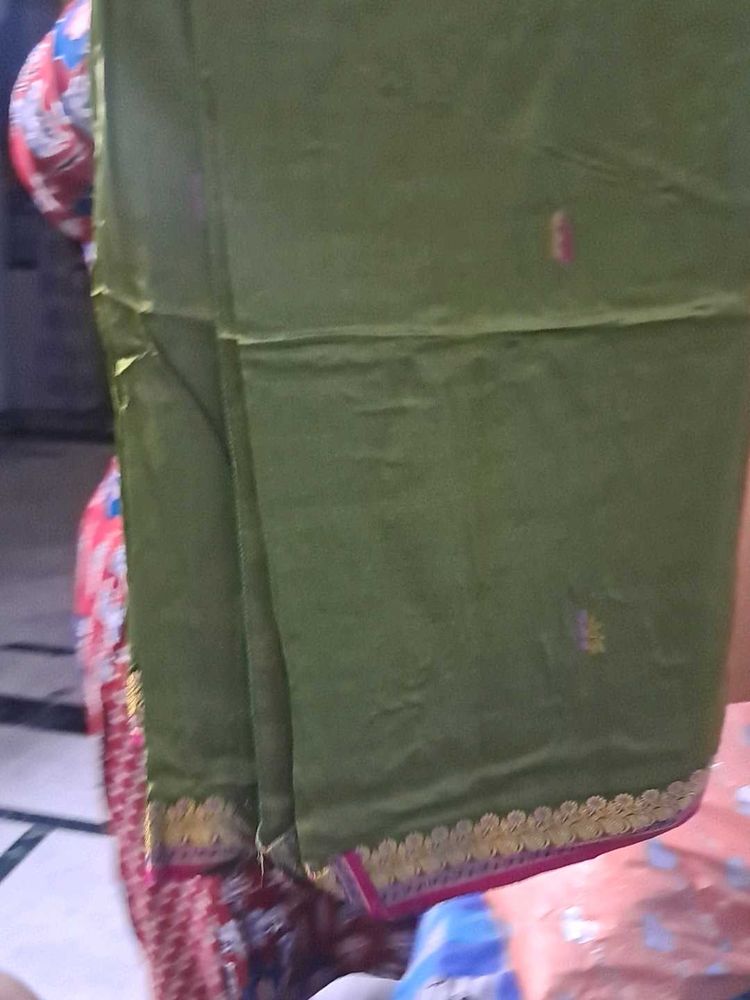 Elegant Olive Green Saree