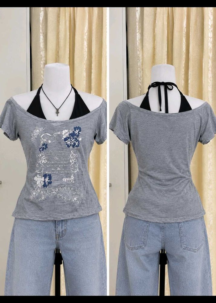 Y2K HALTER NECK TOP 🫦