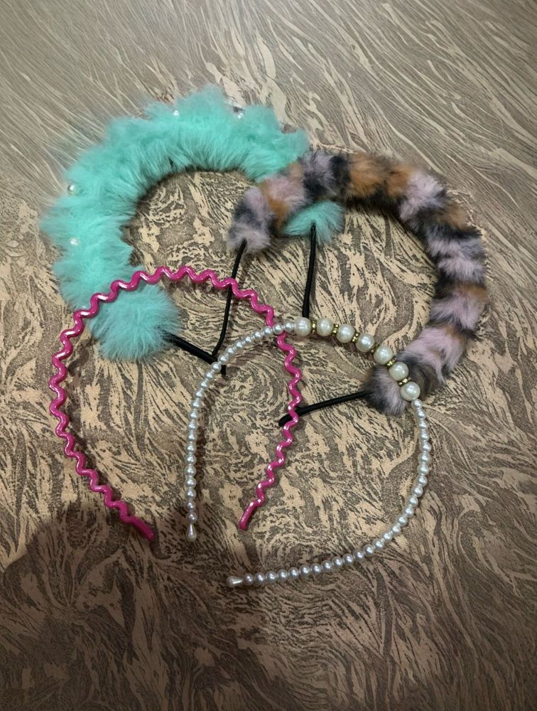 Cute Fuzzy Hairbands Set