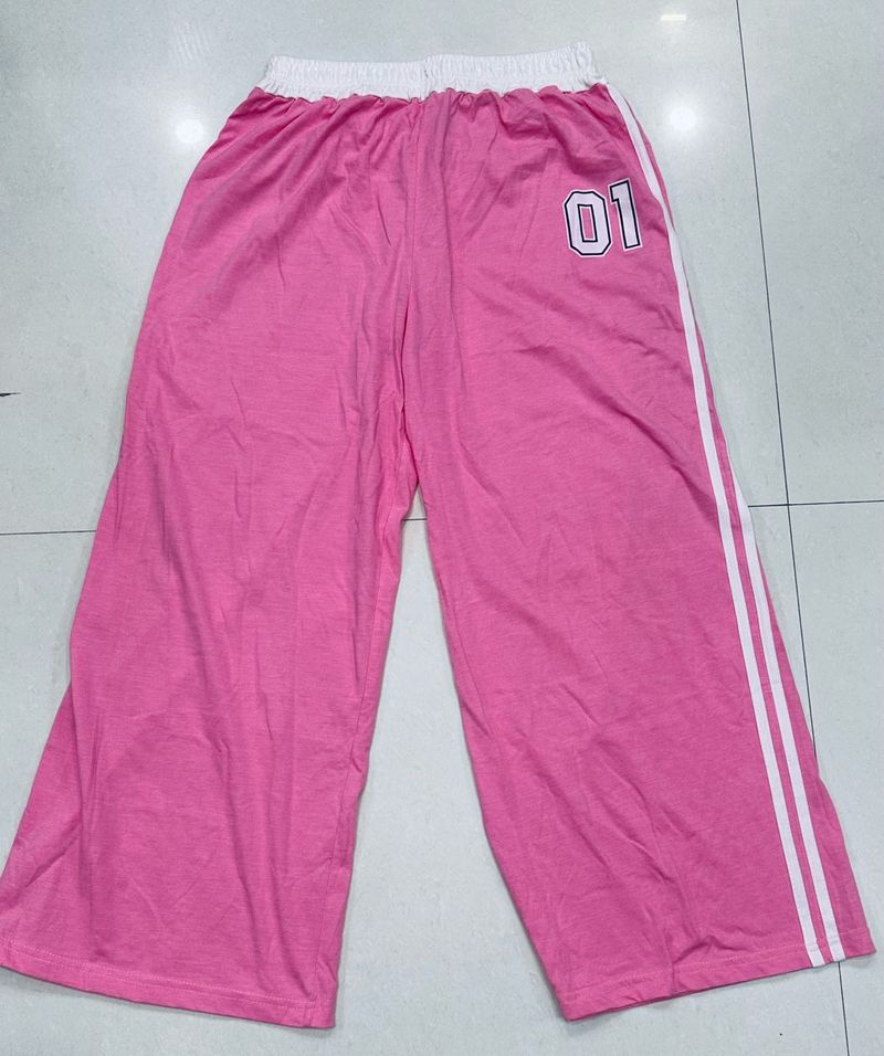 Pink Wide Leg Lounge Pants