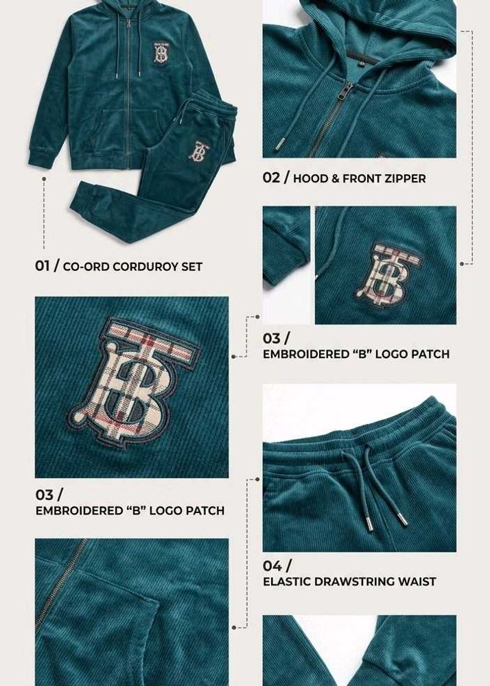 Teal Corduroy Co Odd Set