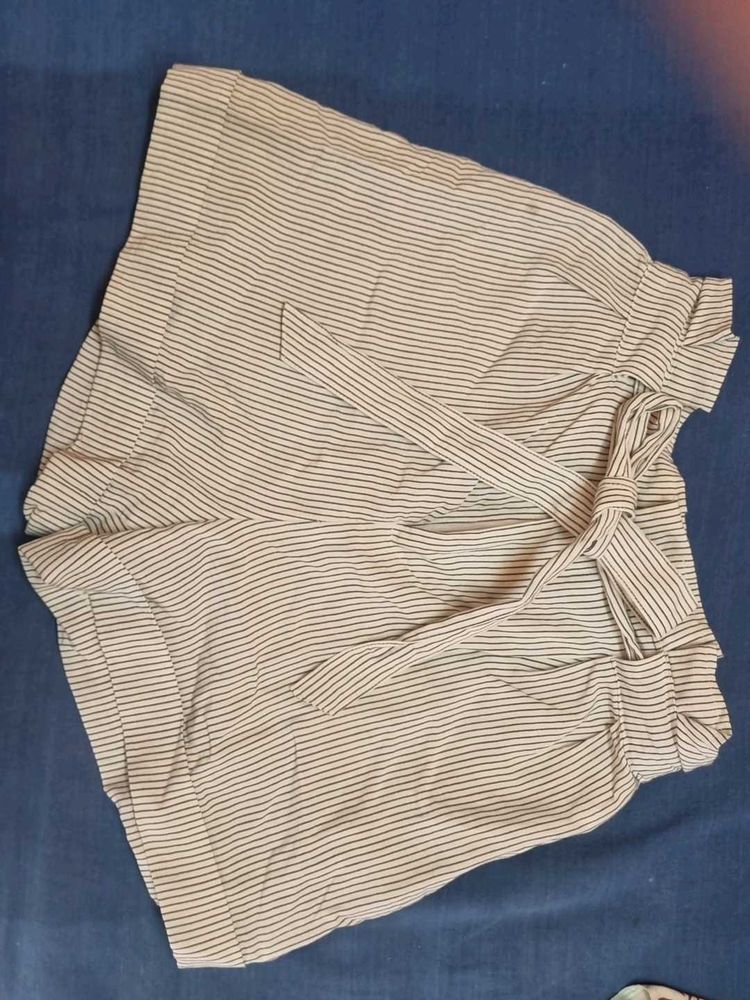 Striped Tie-Waist Shorts