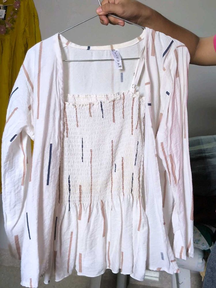 Chic Striped Smocked Top
