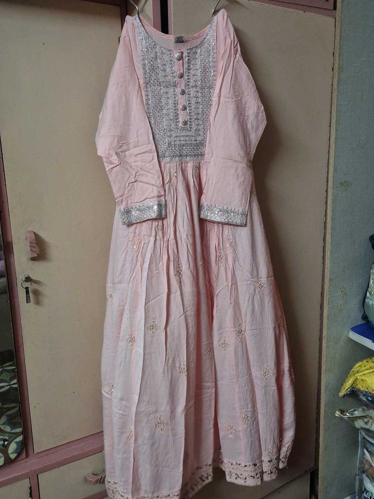 Pretty Pink Embroidered Kurta