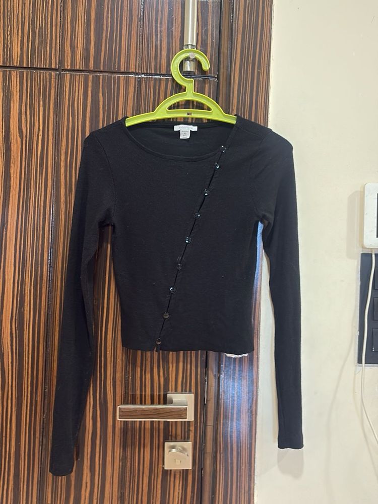 Chic Black Long Sleeve Top