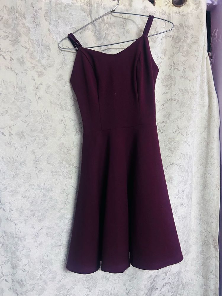 Chic Plum Spaghetti Strap Dress