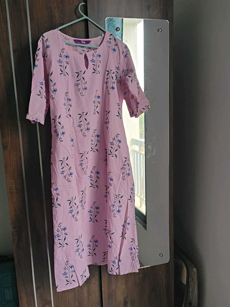Pink Floral Print Kurta set