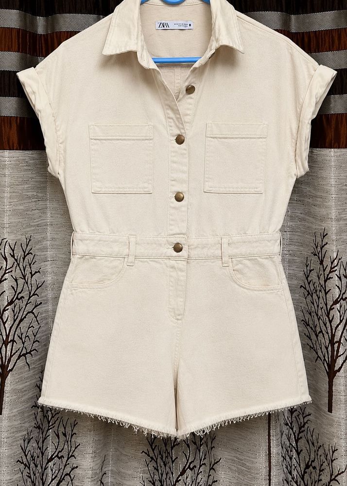 ZARA Denim Playsuit