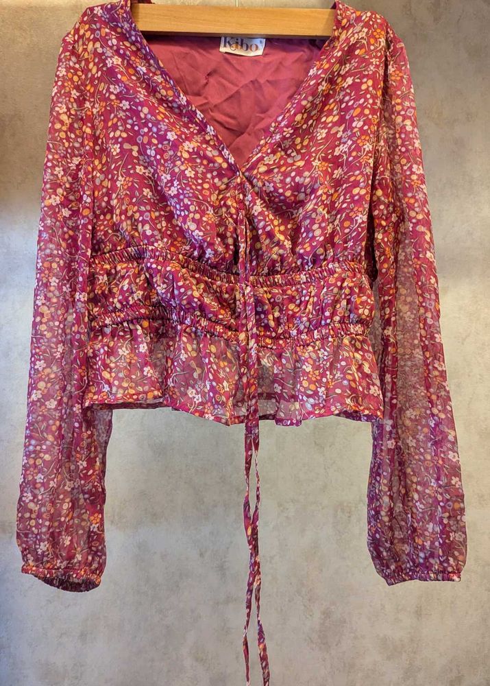 Kibo Floral Chiffon Blouse (S)