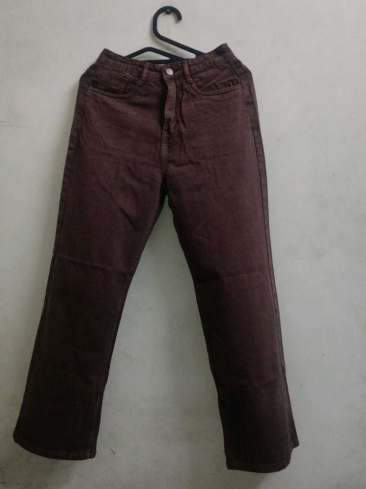 Brown Wide Leg Jeans