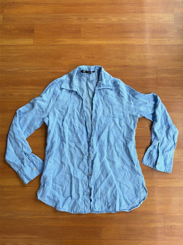 Light Blue Linen Shirt