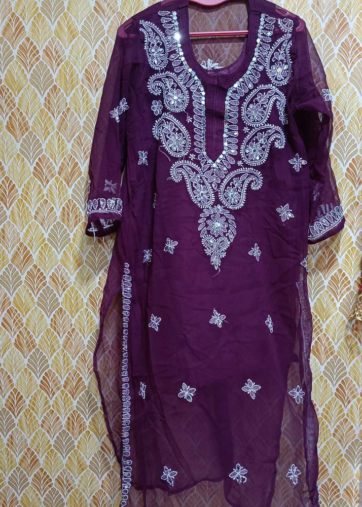 *B1G1*  Ethnic Chikankari Purple Kurta