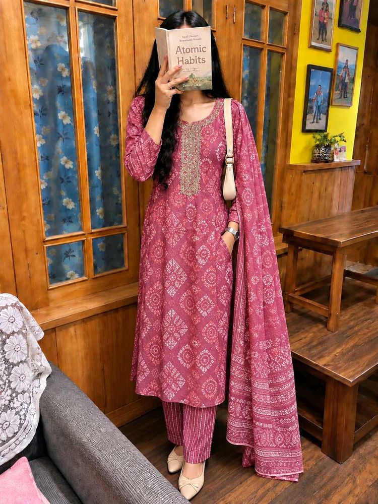 Beautiful Berry Colored Kurta Set
