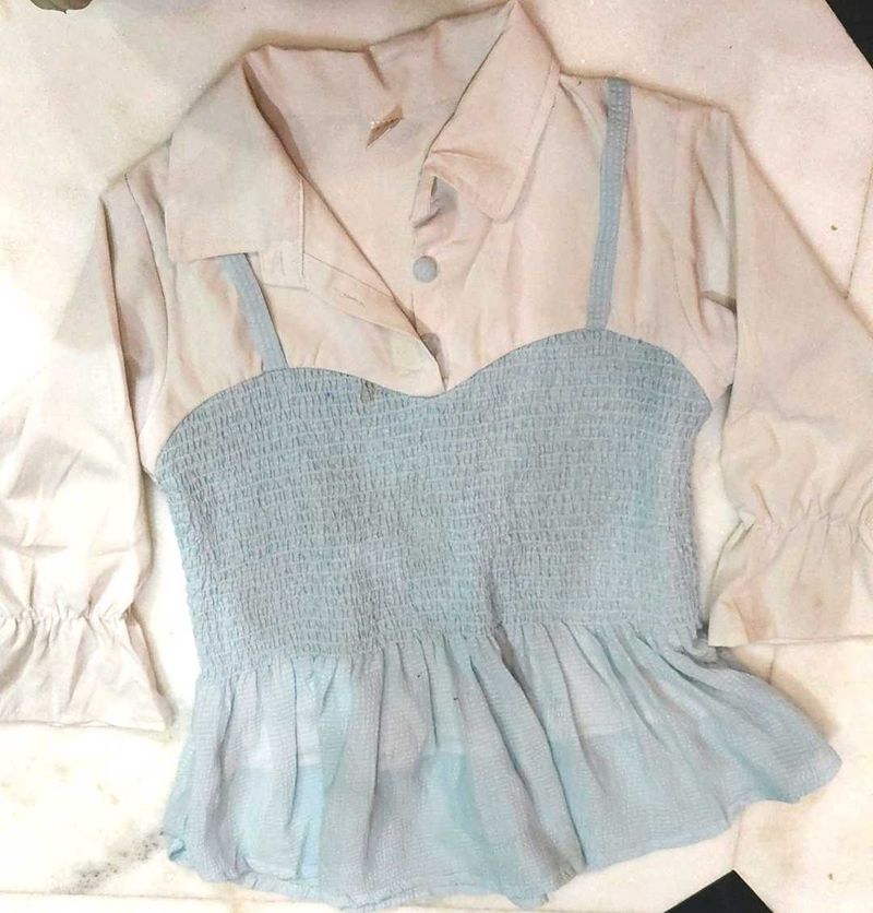 Cute Blue &amp; Cream Top