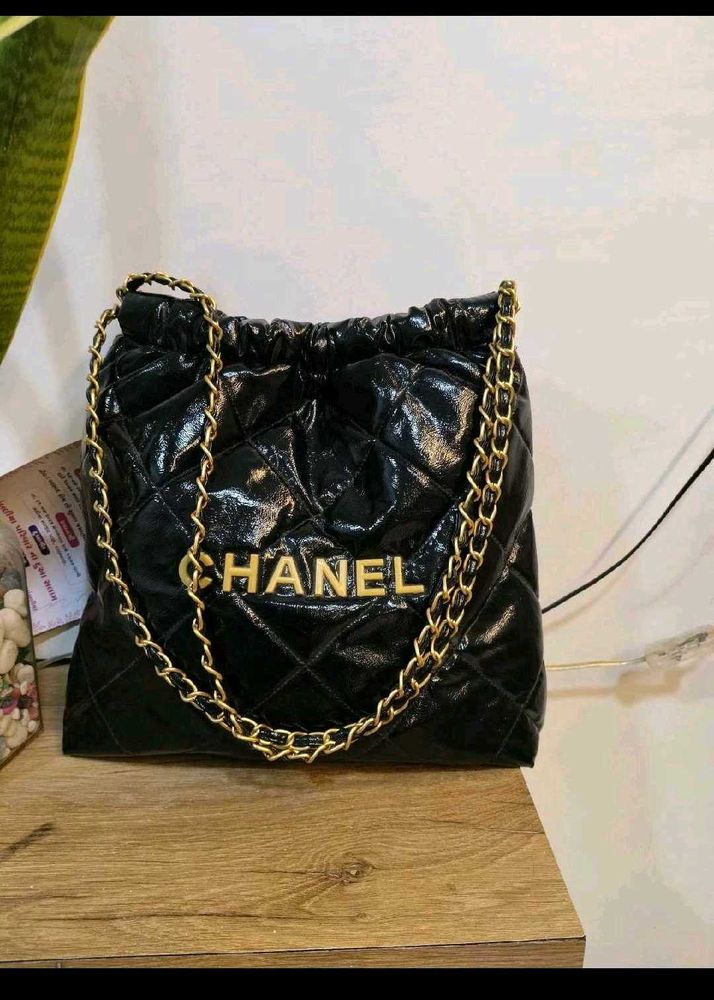 Chic Black Chanel Style Shoulder Bag