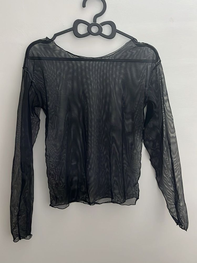 Sheer Black Long Sleeve Top