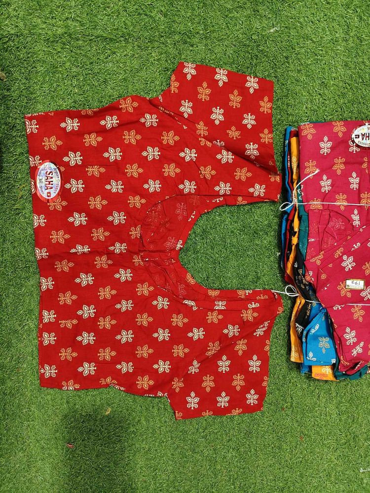 Red Printed Blouse. size-32,34,36